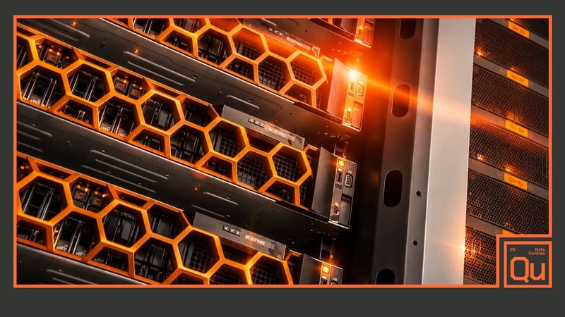 Close up of enterprise data centre racks