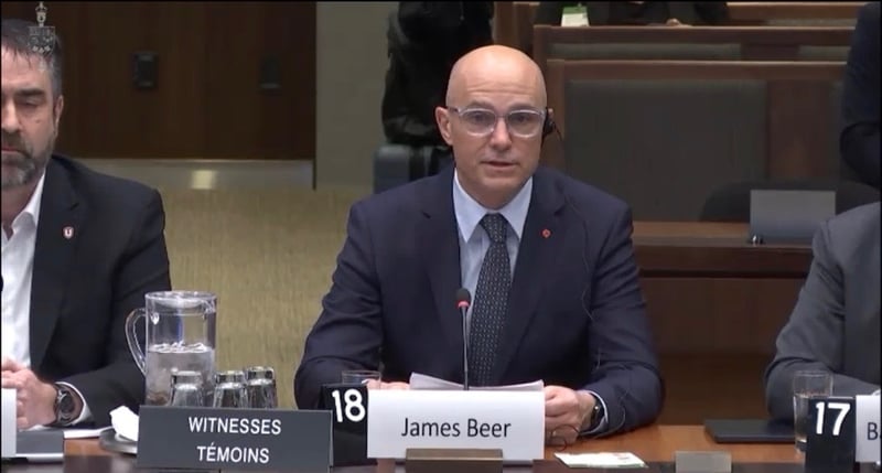 Photo of Qu Data Centres CEO James Beer at Canada's House of Commons